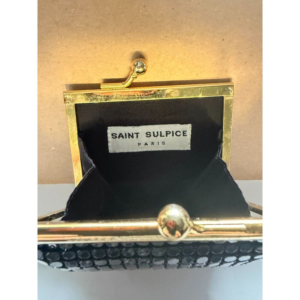 Vintage 1960s Saint Sulpice Paris Metal Frame Kisslock change and bill wallet